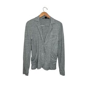 Marc Jacobs Pima Cotton Cardigan Blazer Women's XS Buttons‎ Pockets Gray